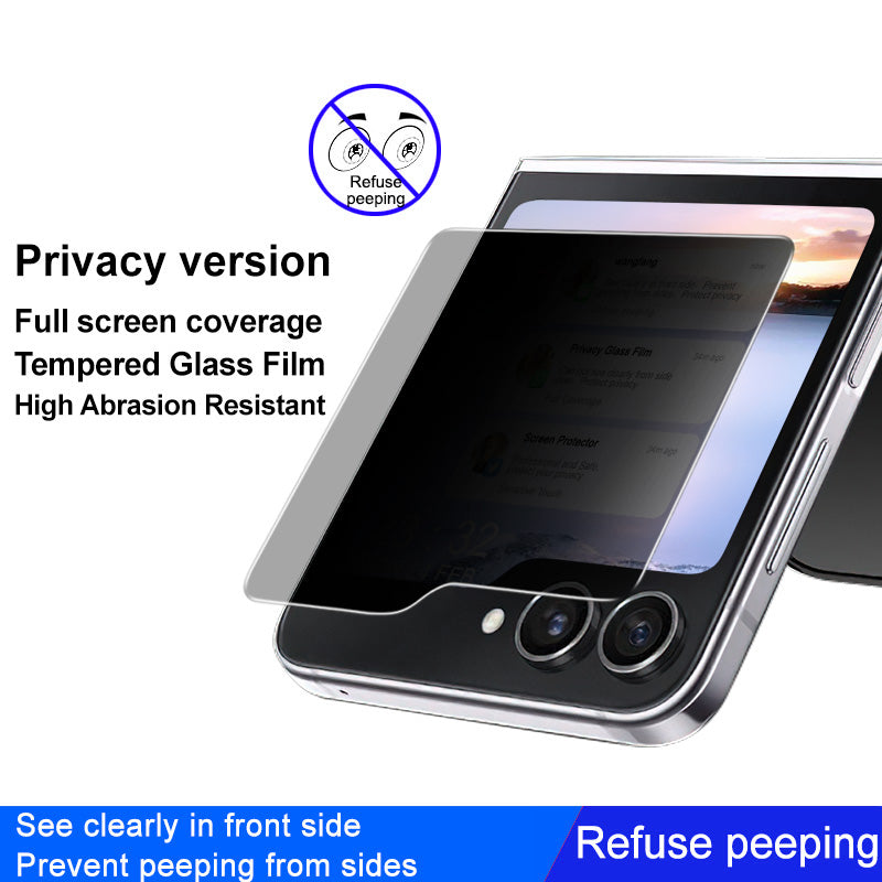 IMAK For Samsung Galaxy Z Flip6 5G Small Screen Protector Anti-Peeping Tempered Glass Front Film