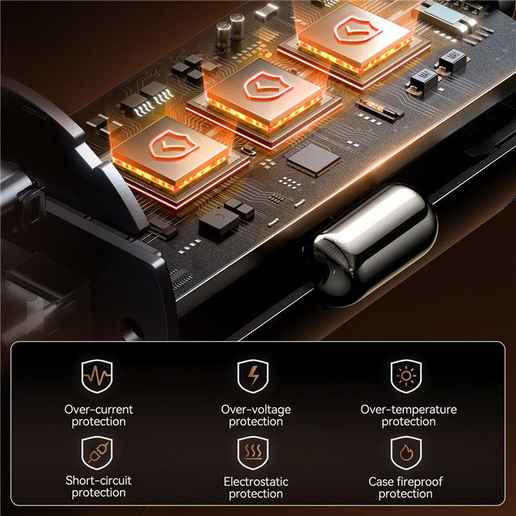 JOYROOM JR-CCN16 Mini 15W Car Charger Adapter USB-A+Type-C Dual USB Port Charger