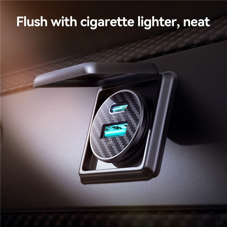 JOYROOM JR-CCN16 Mini 15W Car Charger Adapter USB-A+Type-C Dual USB Port Charger