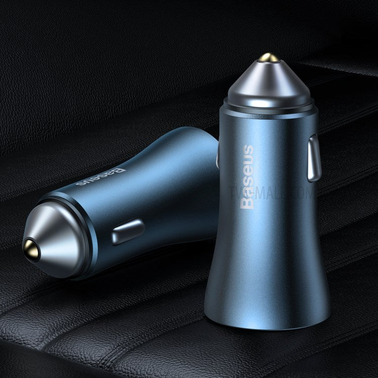 BASEUS Golden Contactor Pro Dual Quick Charger Car Charger U+C 40W[with Type-C to iP Data Cable]