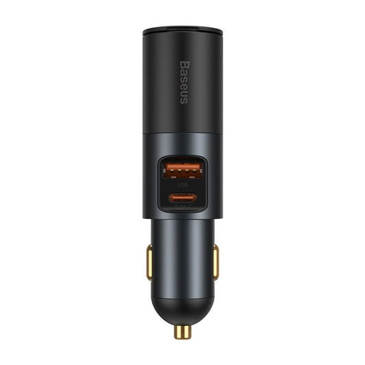 BASEUS Share Together USB+Type C Dual Port 120W Fast Charge Car Charger with Cigarette Lighter for 12-24V Car