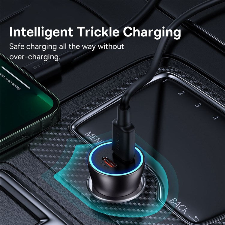 BASEUS Golden Contactor Pro 40W Max Type C + Type-C Dual Ports Fast Charging Car Charger - Dark Grey