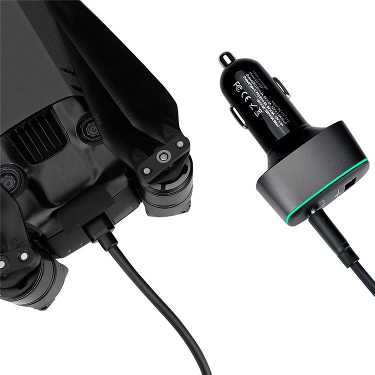 QISYKER for DJI Mavic 3/Mini 2 USB + Type-C Dual Ports Fast Charging 100W PD QC3.0 Car Charger