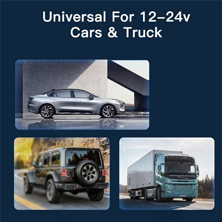 ESSAGER 65W Car Charger USB-A + Type-C Dual Port Car Charger Adapter with Digital Display Compatible with Huawei, Samsung, Xiaomi - Black