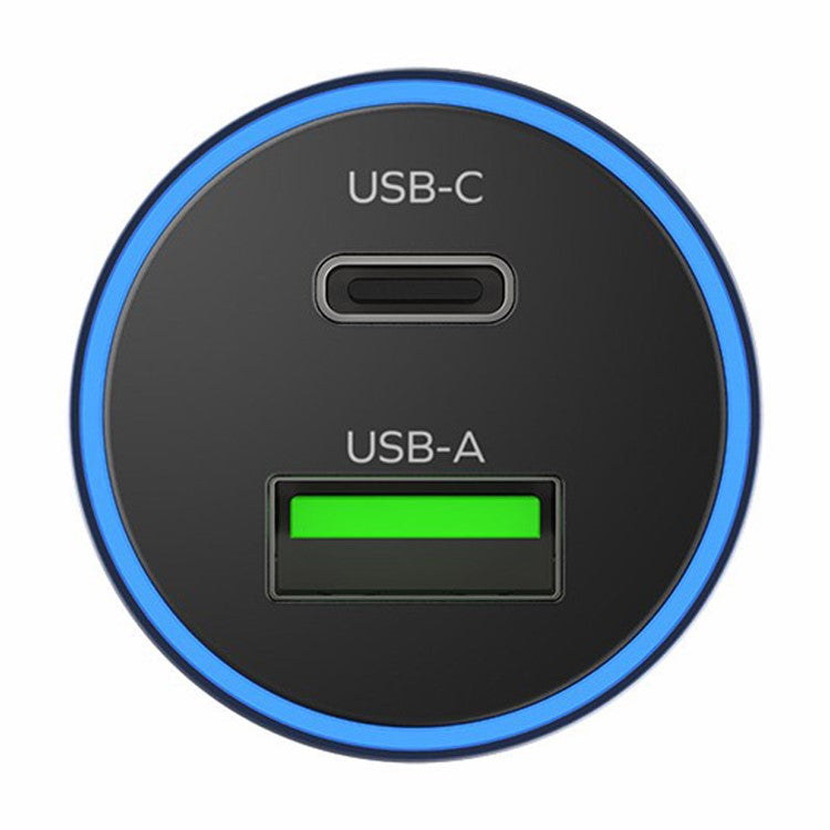 MOMAX UC16 67W Dual-Port Car Charger USB+Type-C PD3.0 Fast Charging Universal Charging Station Cell Phone Mini Charger - Space Grey