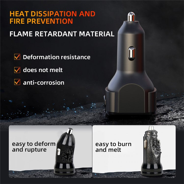 K3 PD 36 / 65W Fast Charging Type-C + USB Dual Port Car Charger Intelligent Digital Display Charging Adapter