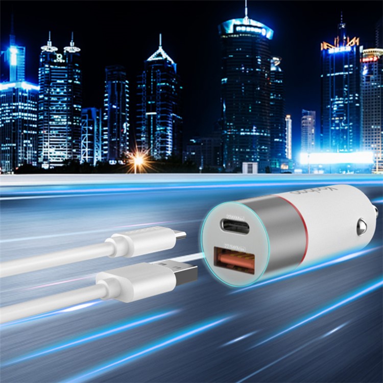 YOOBAO YB-213 42.5W Type-C + USB Car Charger Dual Port Mobile Phone Fast Charging Power Adapter