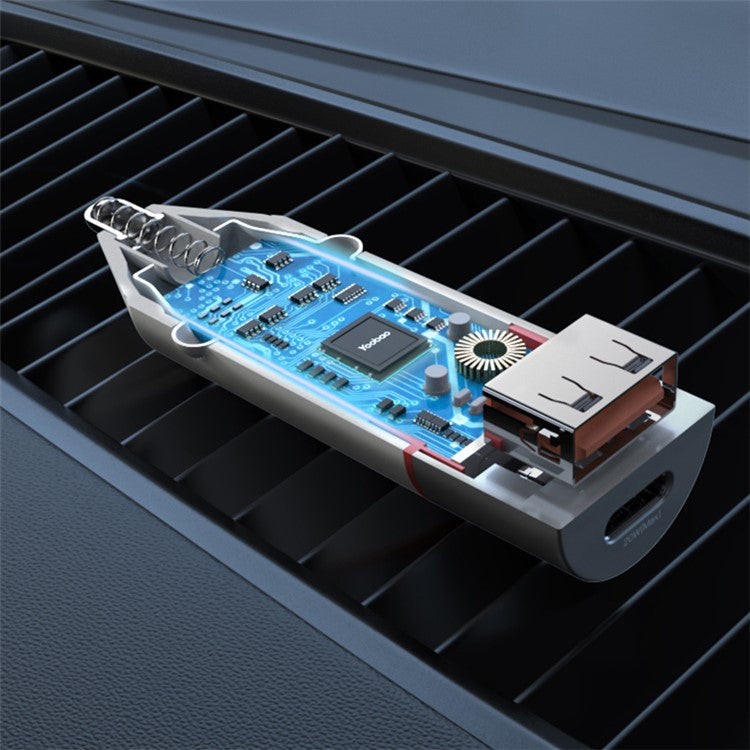 YOOBAO YB-213 42.5W Type-C + USB Car Charger Dual Port Mobile Phone Fast Charging Power Adapter