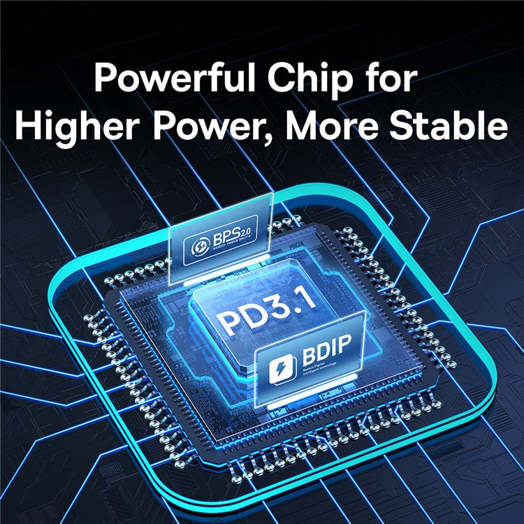 BASEUS Digital Display PD3.1 Fast Charging Car Charger USB+Type-C 140W Power Adapter with Type-C Cable - Black