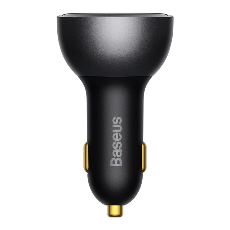 BASEUS Digital Display PD3.1 Fast Charging Car Charger USB+Type-C 140W Power Adapter with Type-C Cable - Black