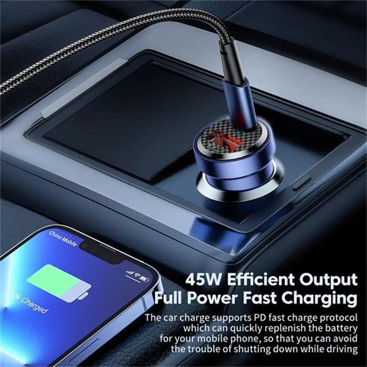 REMAX RCC338 Walking Cyberpunk Clear Car Charger USB-A + Type-C Dual Port PD 30W Fast Charger