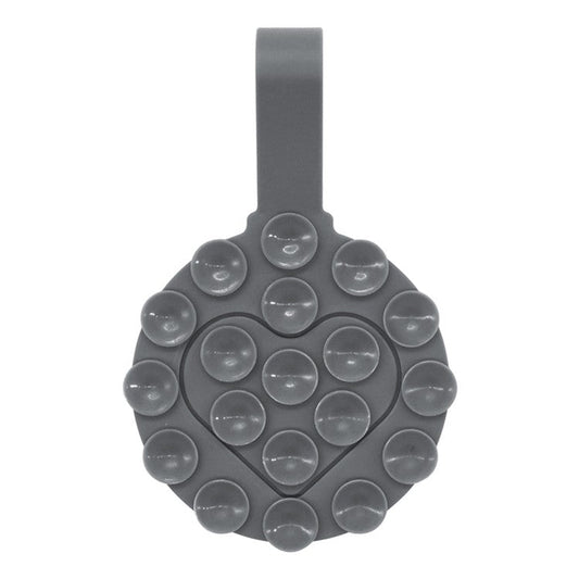 RK-X18 19 Grain Silicone Suction Cup Heart-Shaped Double-Sided Phone Holder Detachable Phone Mount - Grey