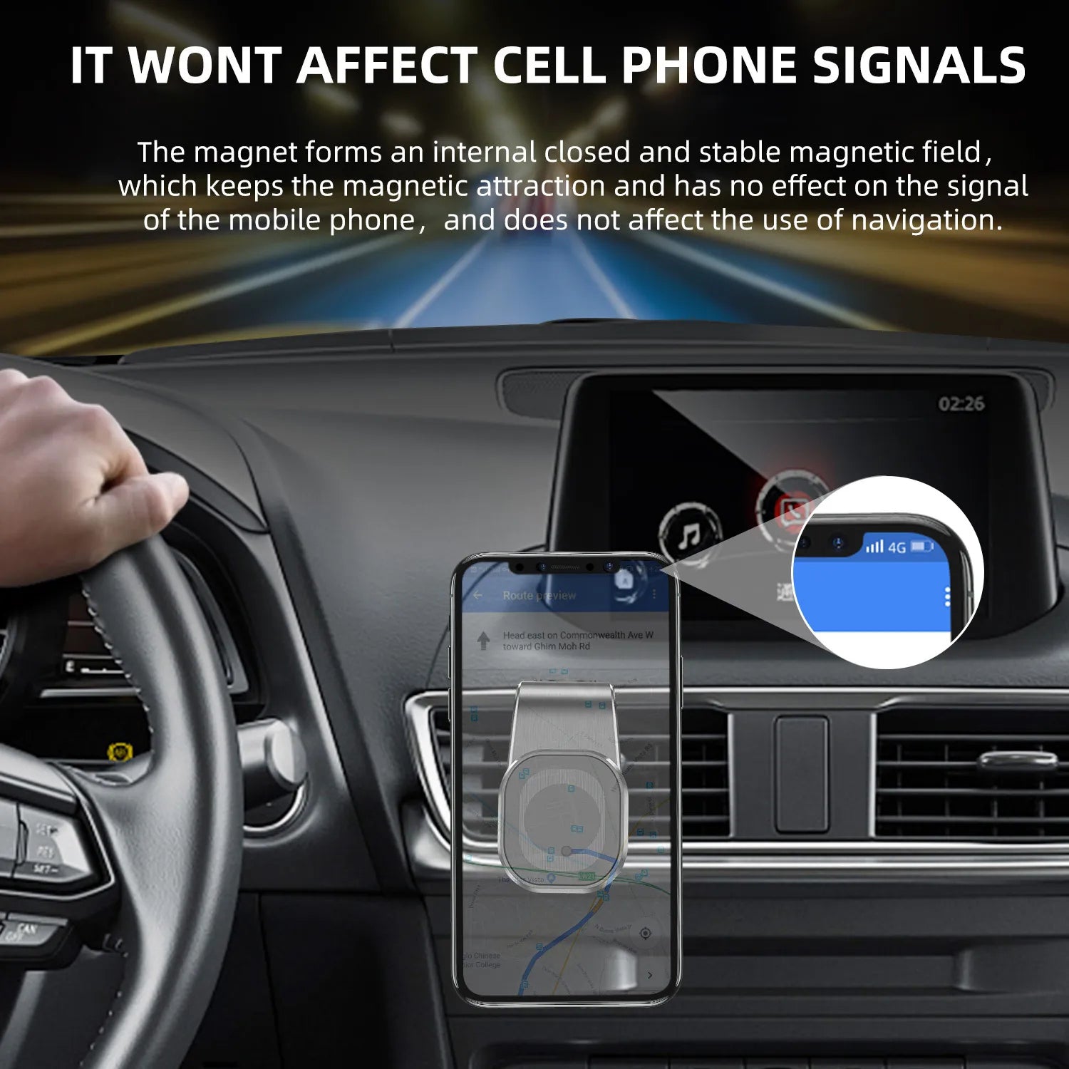 JMARY MH-72 Magnetic Car Air Vent Phone Holder 360 Degrees Rotatable Cellphone Bracket
