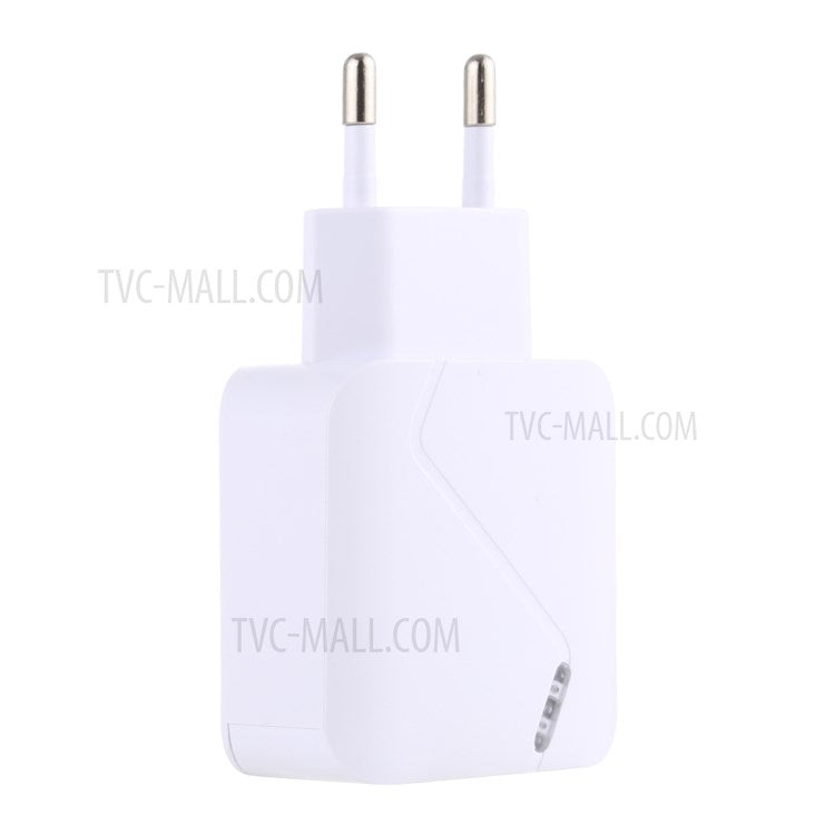 LZ-819 QC 3.0+PD 18W Type C Dual Ports Wall Charger Fast Charging Power Adapter - White