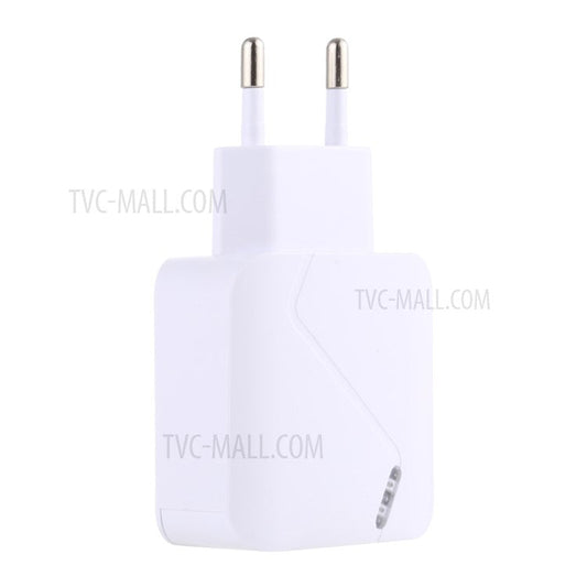 LZ-819 QC 3.0+PD 18W Type C Dual Ports Wall Charger Fast Charging Power Adapter - White