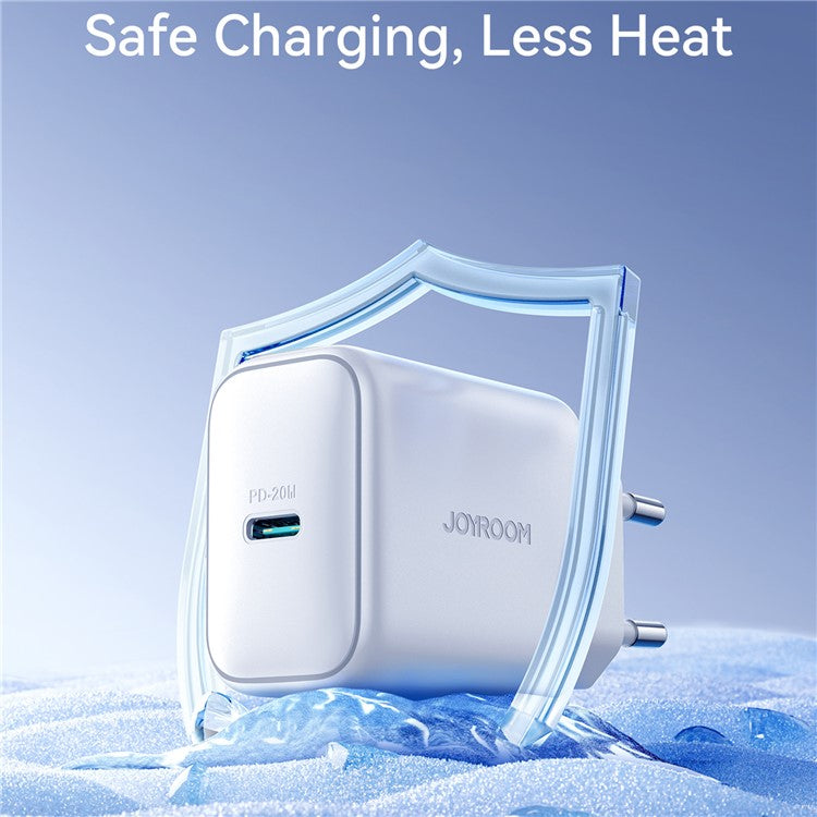JOYROOM JR-TCF20 EU Plug PD 20W Fast Charger Type-C Charger Adapter for iPhone 16-15 Series - White