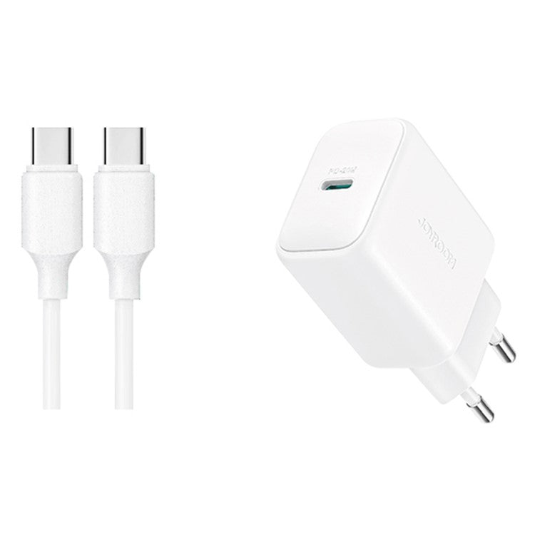 JOYROOM TCF20 PD 20W Fast Charging EU Plug Charger Set with 1m Type-C to Type-C Cable for iPhone 16-15 Series