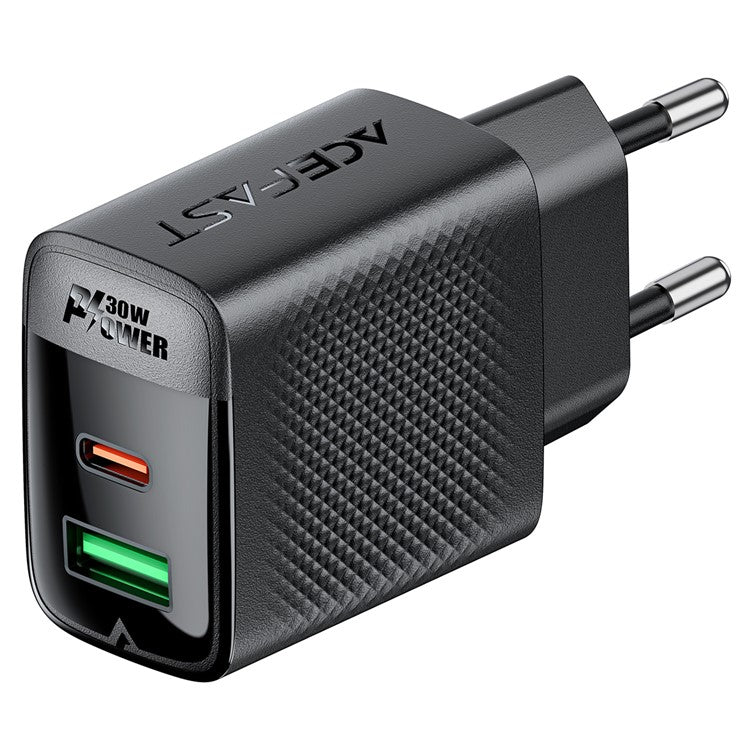 ACEFAST A98 PD 30W GaN Wall Charger Type-C+USB-A EU Plug Charger Block, EU Plug