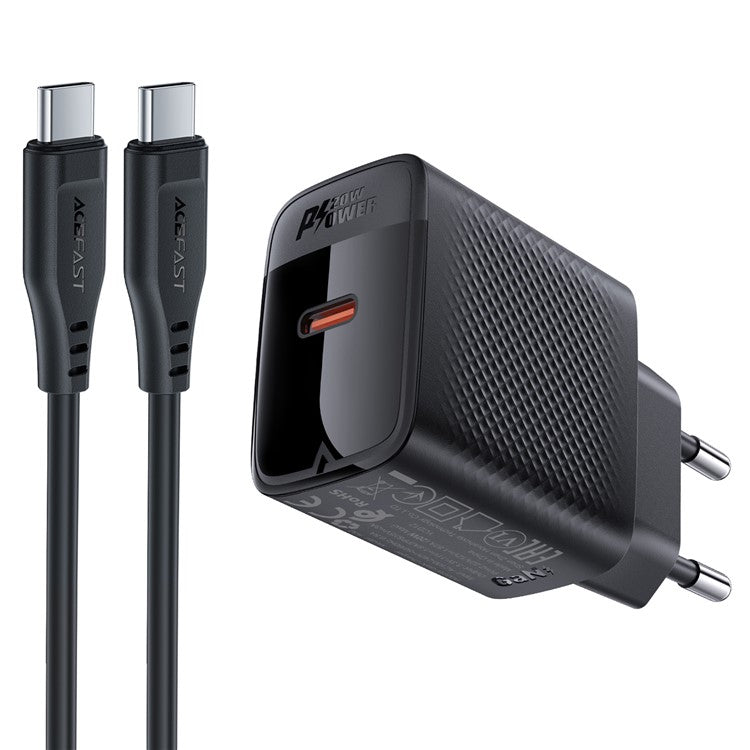 ACEFAST A82 PD 20W GaN Single USB-C Charger Set (P5) with 1.2m Type-C to Type-C Cable (EU Plug)