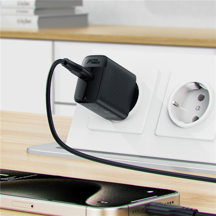 ACEFAST A82 PD 20W GaN Single USB-C Charger Set (P5) with 1.2m Type-C to Type-C Cable (EU Plug)