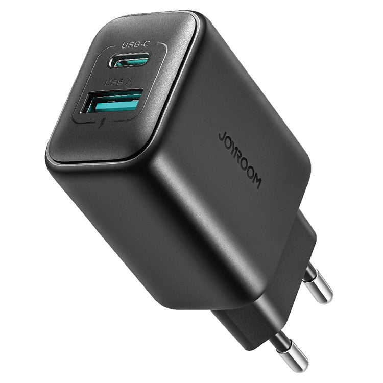 JOYROOM JR-TCF13 Phone Charger Type-C + USB-A Dual Port 25W Fast Charging Adapter for iPhone 16-15 Series , EU Plug