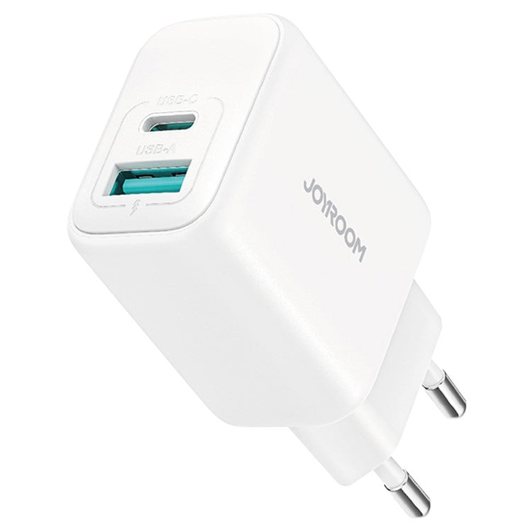 JOYROOM JR-TCF21 20W Fast Charger Type-C + USB-A Dual Port Power Adapter for iPhone 16-15 Series - EU Plug