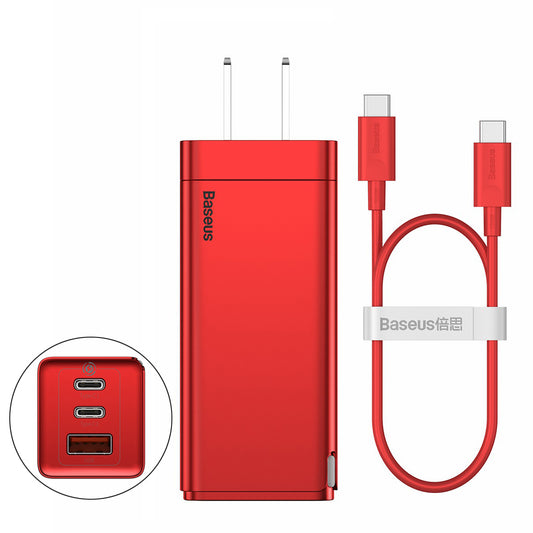 BASEUS GaN2 Pro Quck Charger Dual Type-C + USB 65W Wall Charger[CN Plug] + Type-C Charging Cable 100W 5A
