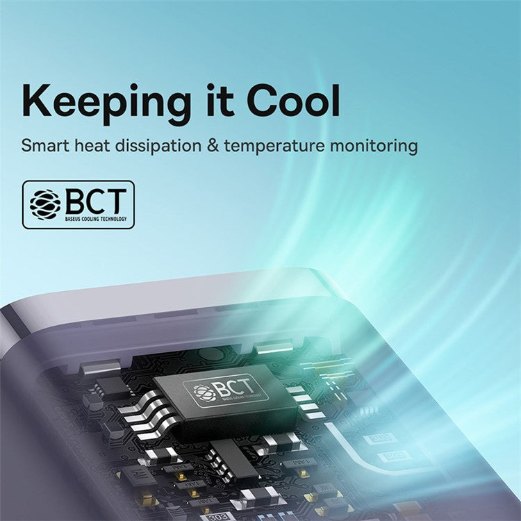 BASEUS GaN5 Fast Charger 30W Single Type-C Wall Charger EU Plug Adapter (Mini), with Type-C to Type-C Cable - Purple