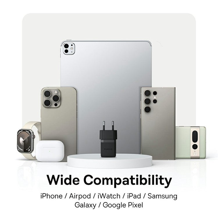 BASEUS Palm Fast Charger 20W Type-C Single Port Power Adapter EU Plug with 1m 60W Type-C Cable - Black