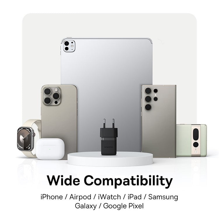 BASEUS Palm Fast Charger 30W Type-C Single Port EU Plug Wall Charging Adapter with 60W Type-C Cable - Black