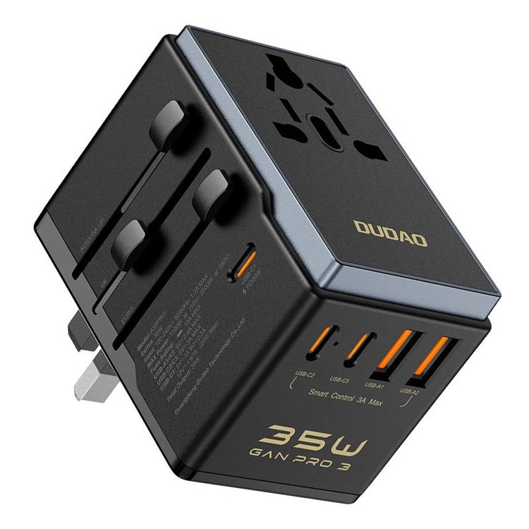 DUDAO A35Pro A35Pro Global Travel Charger 35W GaN Fast Charging Adapter with 2 USB + 3 Type-C Ports