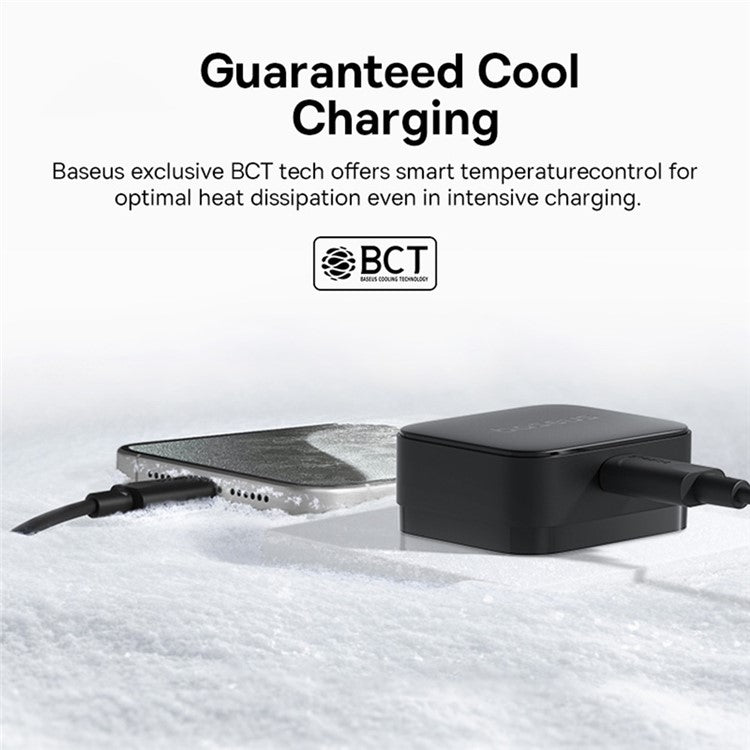 BASEUS Palm Fast Charger 20W Fast Charging Type-C Adapter UK Plug with Type-C Cable - Black