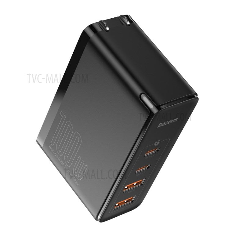 BASEUS GaN2 Pro 2 Type-C+2 USB Ports Quick Charger 100W with Type-C Charging Cable (CN Standard Plug) - Black