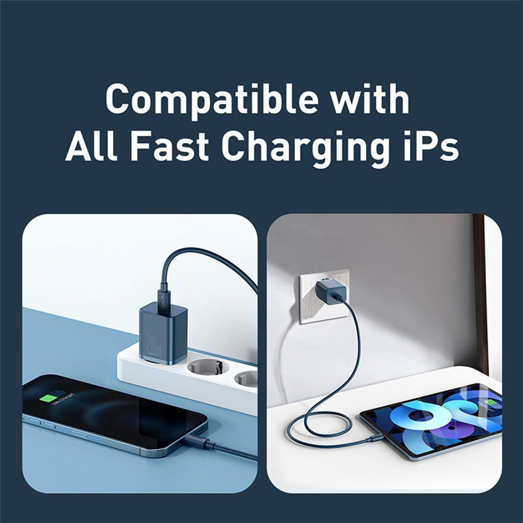 BASEUS Super Si Quick Charger Type-C 20W PD Fast Charging EU Plug - Navy Blue