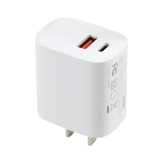 E087 20W PD Type-C+USB Home Travel Wall Charger Fast Charging Power Adapter - US Plug