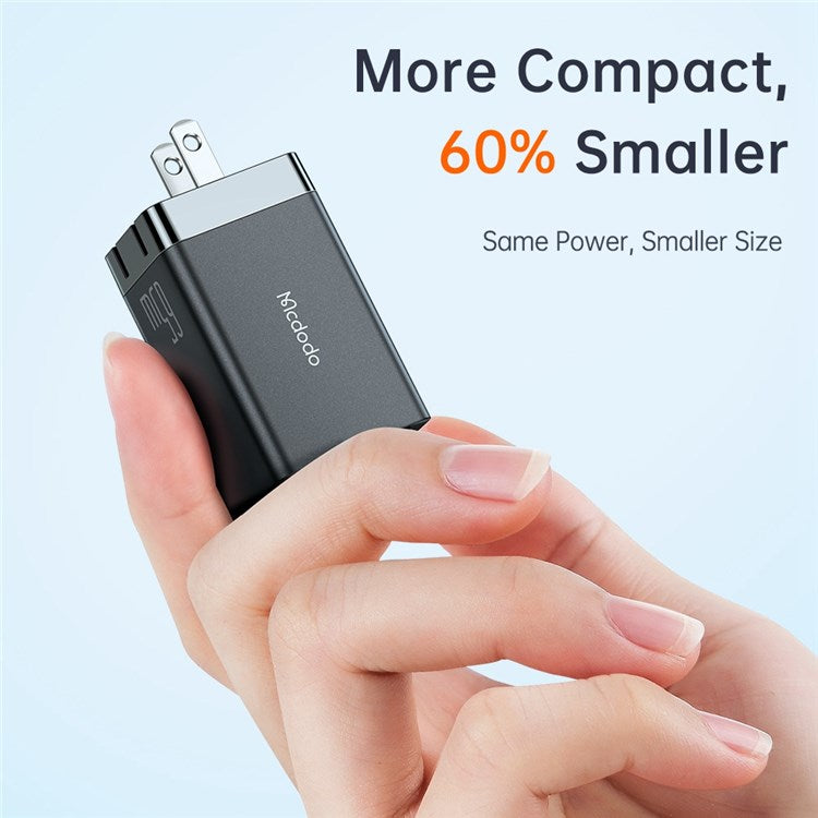 MCDODO MDD 65W GaN5 Mini Fast Charger USB + Dual Type-C Travel Power Adapter - US Plug