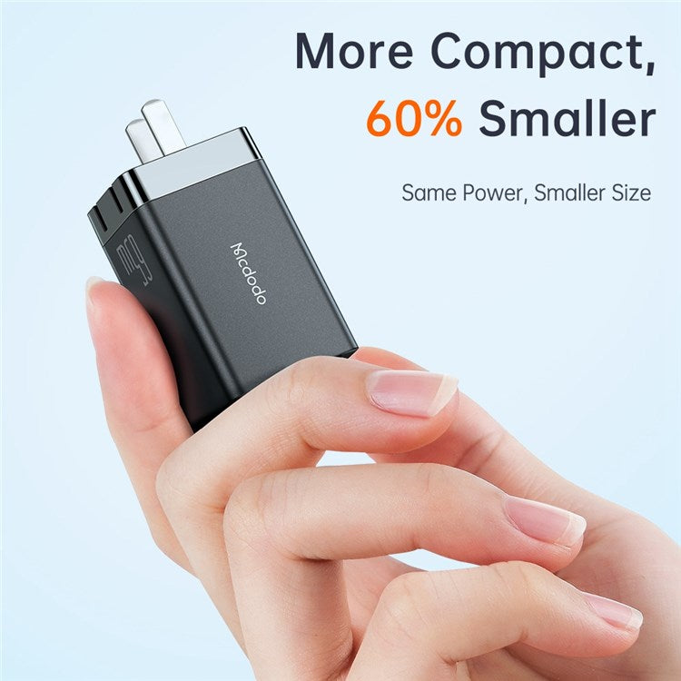 MCDODO MDD 65W GaN5 Mini Fast Charger USB + Dual Type-C Travel Power Adapter - CN Standard Plug