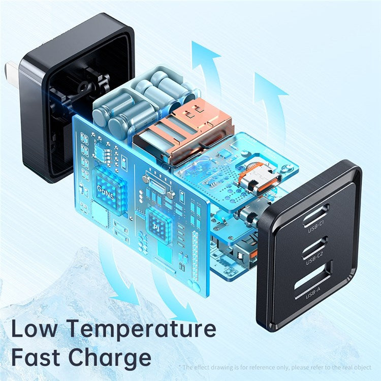 MCDODO MDD 65W GaN5 Mini Fast Charger USB + Dual Type-C Travel Power Adapter - CN Standard Plug