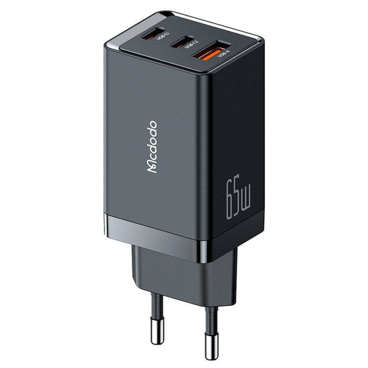 MCDODO MDD 65W GaN5 Mini Fast Charger USB + Dual Type-C Travel Power Adapter - EU Plug