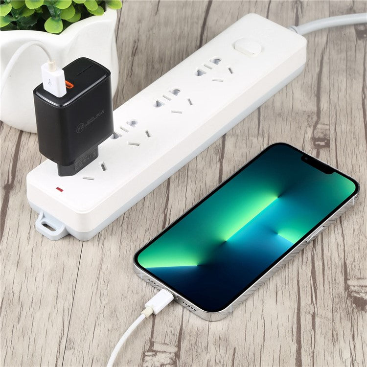 LZ-1130 PD 20W Type-C+QC 3.0 USB Fast Charger Power Adapter Portable Charging Block - EU Plug / Black