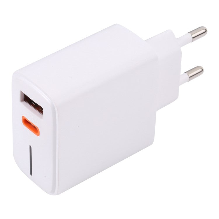 LZ-1130 PD 20W Type-C+QC 3.0 USB Fast Charger Power Adapter Portable Charging Block - EU Plug / White