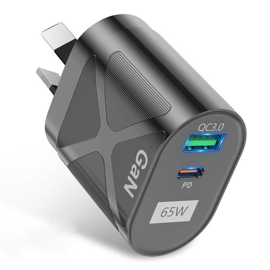 UD7568 PD+QC Fast Charging Charger Type-C + USB-A Power Adapter for Phone Tablet - Black / AU Plug