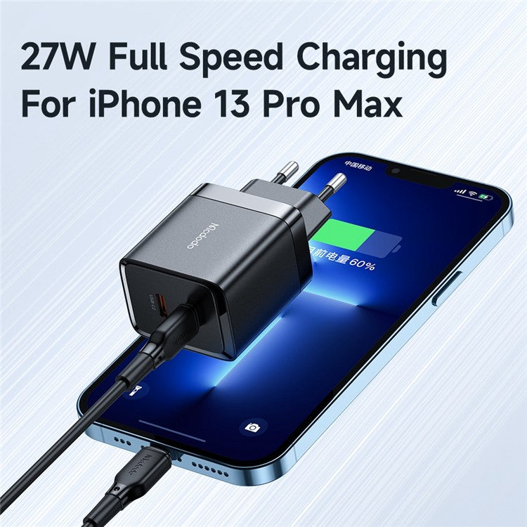 MCDODO MDD 40W GAN Dual Type-C Phone Tablet Fast Charging Adapter Wall Charger - EU Plug