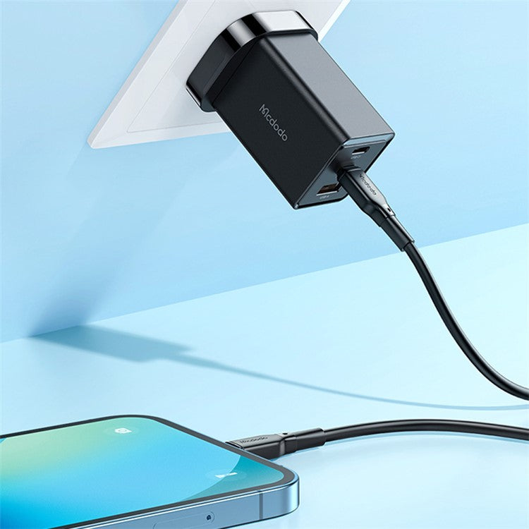 MCDODO CH-15 MDD 65W GaN 5 Mini Fast Charger Wall Charger Adapter Portable 3-Ports Quick Charger Set with Type-C Charging Cable - UK Plug