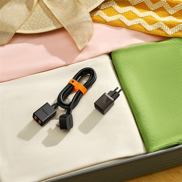 BASEUS GaN5 Mini Fast Charger Type-C 30W Portable Wall Charger Adapter for iPhone, iPad, AirPods (EU Plug) - Black