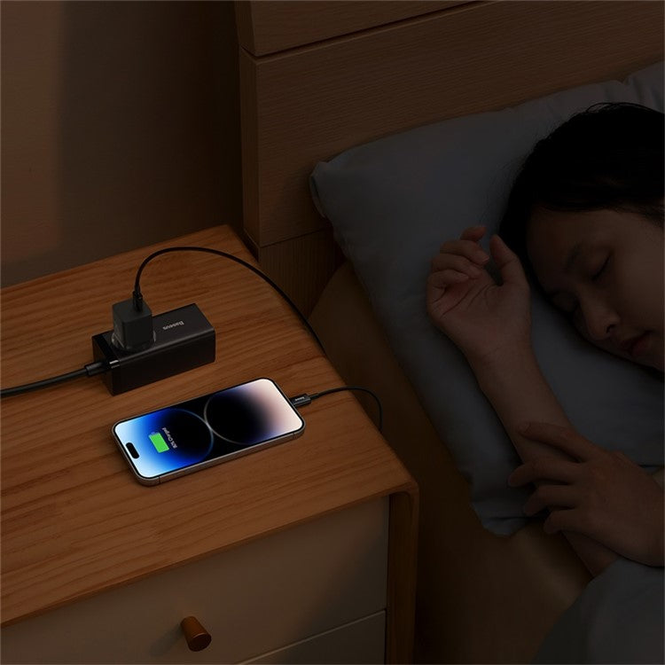 BASEUS 20W GaN5 Fast Charger Portable Type-C Port Wall Charging Adapter (Mini), EU Plug - Black