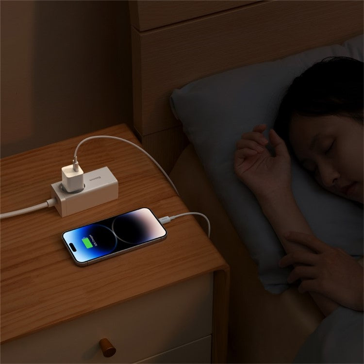 BASEUS 20W GaN5 Fast Charger Portable Type-C Port Wall Charging Adapter (Mini), EU Plug - White