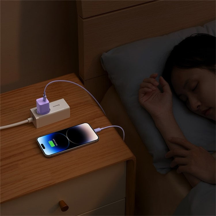 BASEUS 20W GaN5 Fast Charger Portable Type-C Port Wall Charging Adapter (Mini), EU Plug - Purple