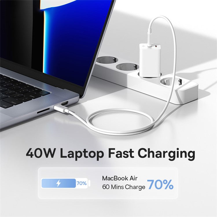 BASEUS CCGAN40CE-M GaN5 Pro Fast Charger Dual Type-C Output 40W Fasting Charging Phone GaN Charger, EU Plug - White