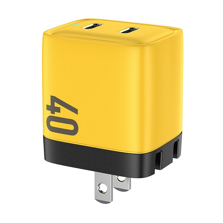 WEKOME WP-U128 40W GaN Dual Type-C Port Wall Charger Phone Fast Charging Adapter - US Plug